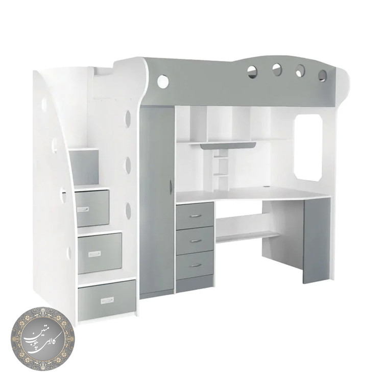 تخت خواب دوطبقه خاکستری