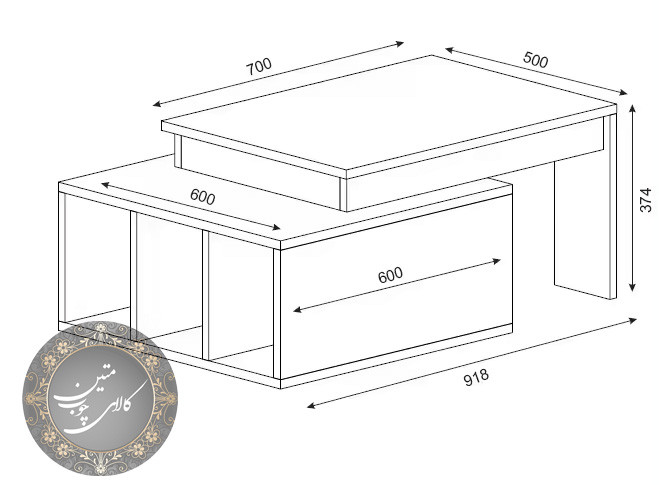 ابعاد میز جلو مبلی