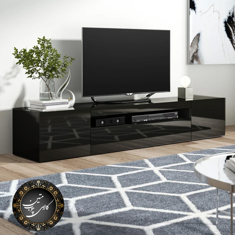 میز تلویزیون هایگلاس مشکی