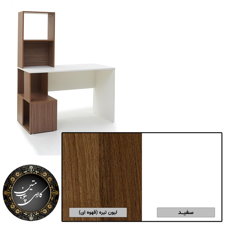 میز تحریر سفید قهوه ای