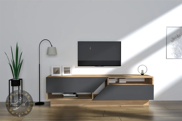 میز تلویزیون کرم خاکستری