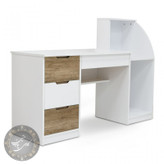 میز تحریر سفید قهوه ای