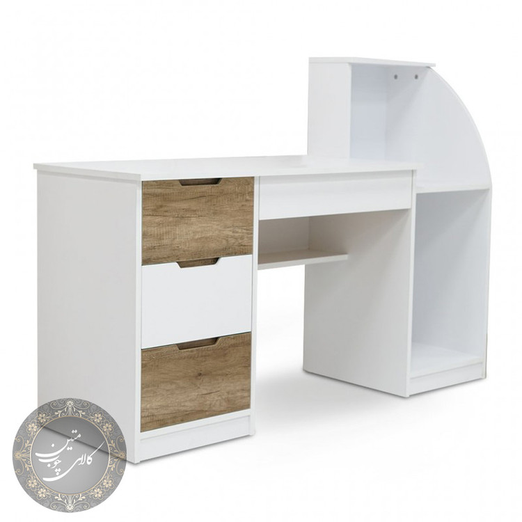 میز تحریر سفید قهوه ای